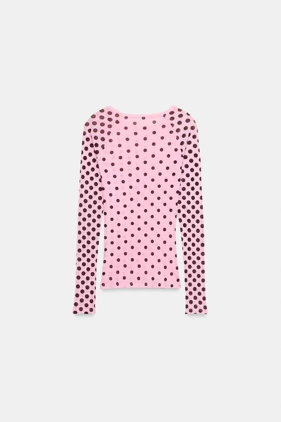 LOOKSET лонгслив в горошек (розовый)